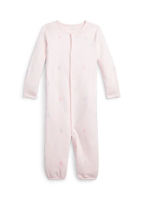 Ralph Lauren Allover Pony Convertible Gown Coverall