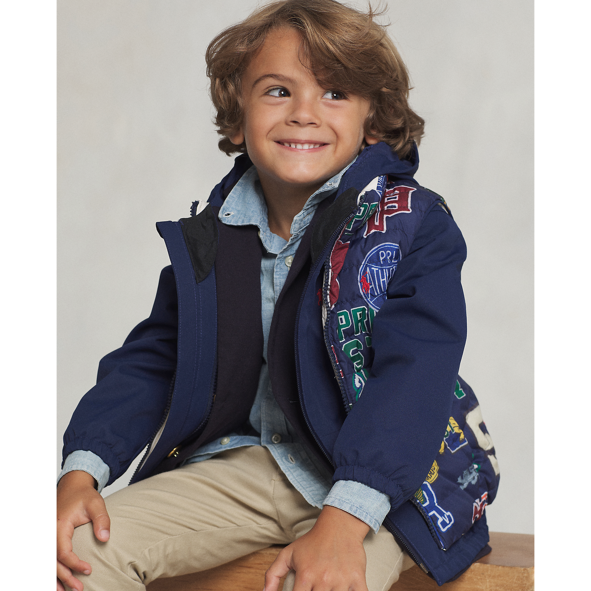 P-Layer 1 Hooded Jacket in Navy | Ralph Lauren® HK