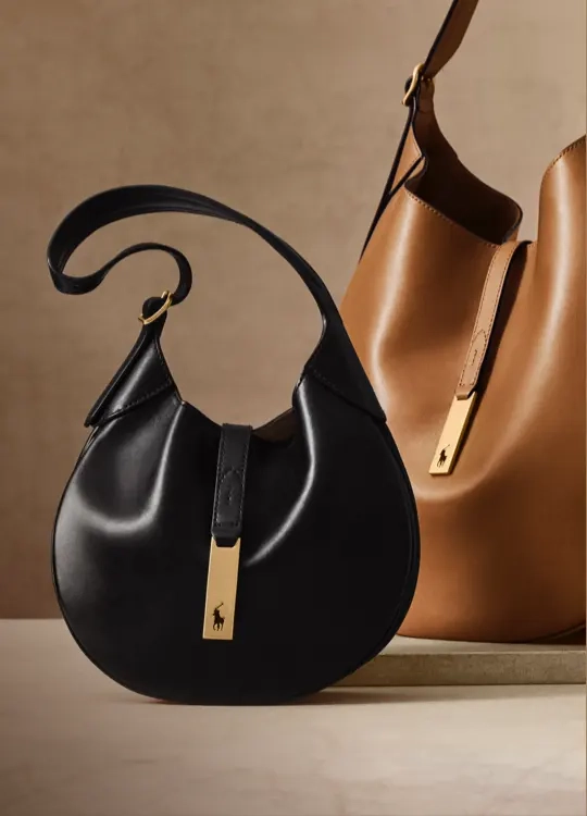 【Ralph Lauren】黒×茶 ナイロン×レザー リッキー ボストンBAG POLO RALPH LAUREN ポロ・ラルフローレン レザー 切替 チェック