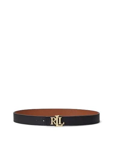 Logo Reversible Pebbled Leather Belt in Multi | Ralph Lauren® HK