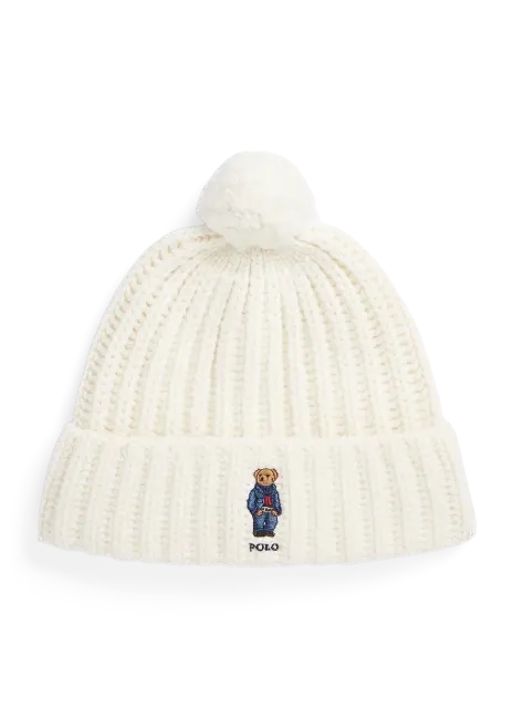 Ralph Lauren Polo Bear Rib Pom-Pom Beanie