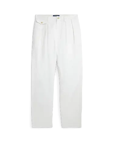 パンツ Polo Ralph Lauren Whitman Chino White Whitman Relaxed Fit Pleated Chino Pant in White | Ralph