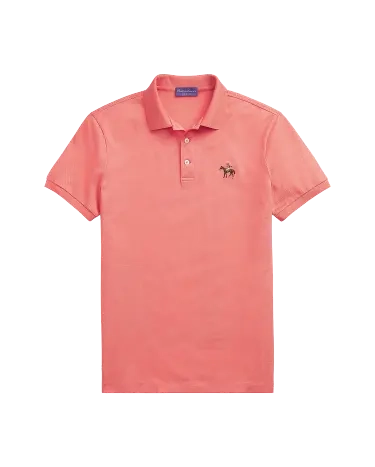 Custom Slim Fit Piqué Polo Shirt in Orange | Ralph Lauren® HK