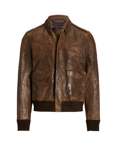 Ridley Leather Bomber Jacket in Brown | Ralph Lauren® HK