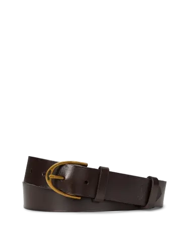 1026✳️♦ローレンラルフローレン リングベルト 馬蹄型 ブラウン Horseshoe-Buckle Leather Belt in Dark Brown | Ralph Lauren® HK