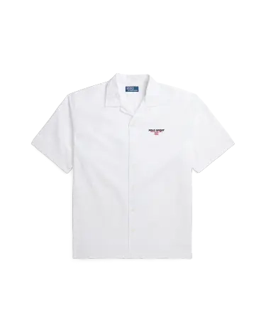 Big Fit Polo Sport Chino Camp Shirt in White | Ralph Lauren® HK