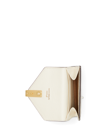 Polo ID Leather Fold-Over Card Case in White | Ralph Lauren® HK