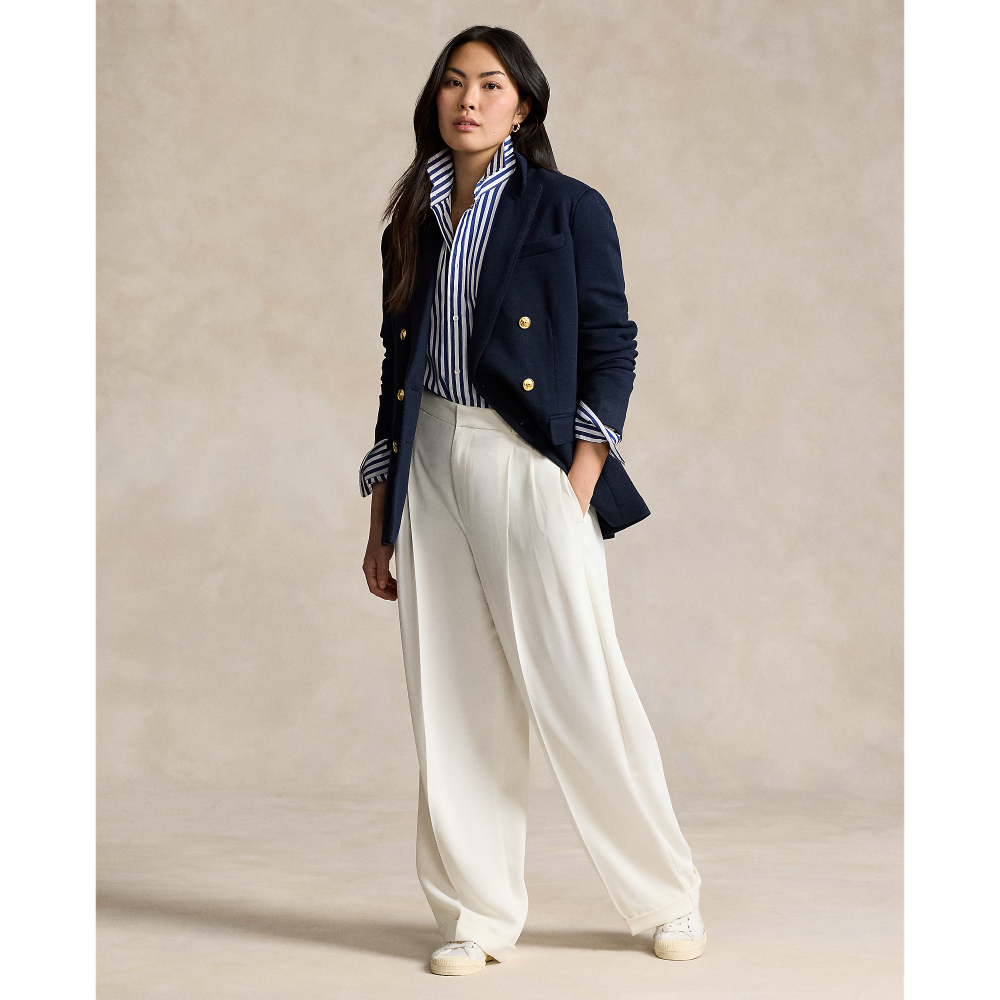 ボトムスその他 Lauren Ralph Lauren Double-Breasted Navy Blue Blazer Double-Breasted Knit Blazer in Navy | Ralph Lauren® HK