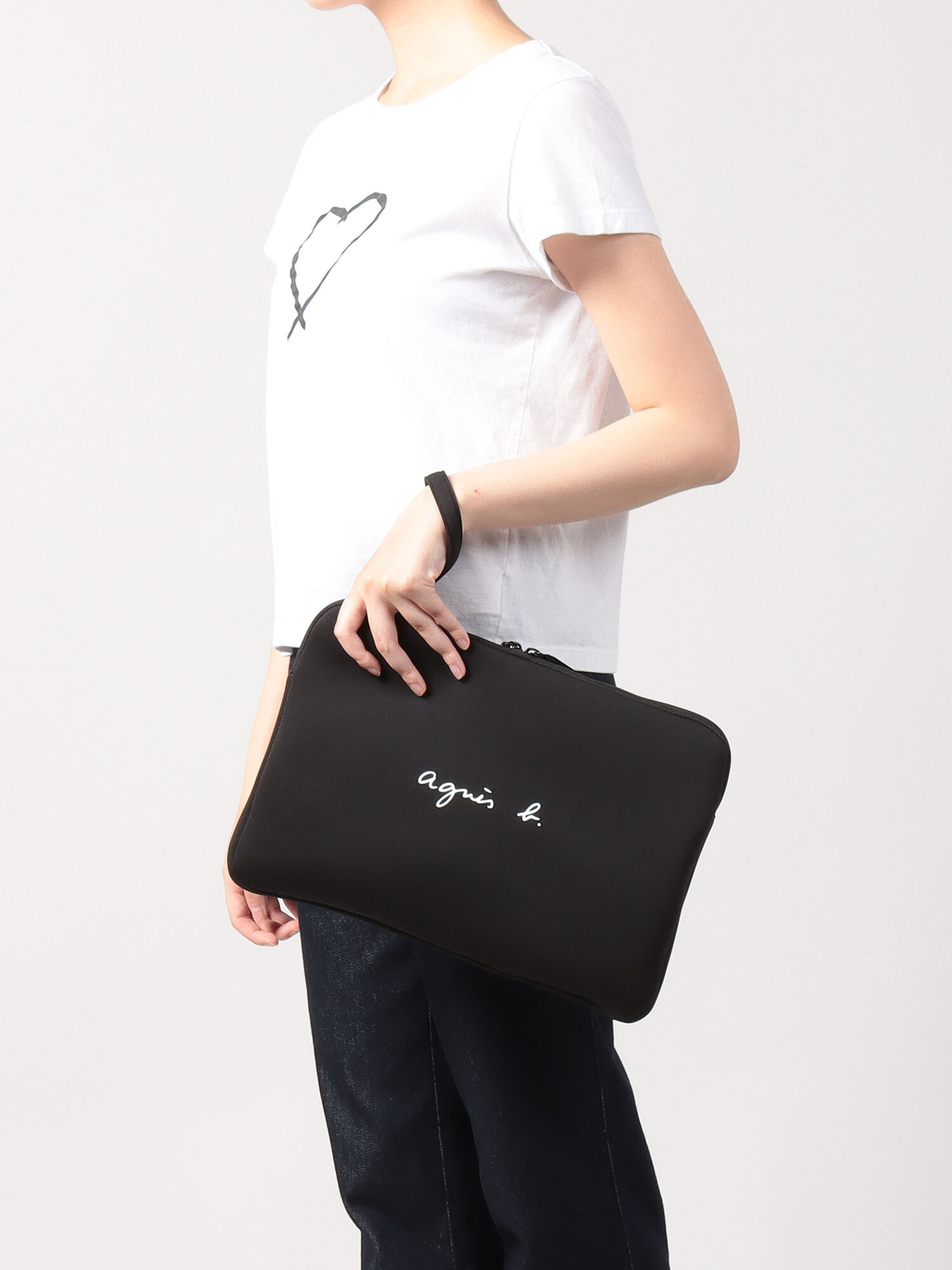 ■agnes b.■ネオプレーンPCケース unisex 今大人気☆】アニエスベー PCケース 裏地バイカラー (Agnes b/PC