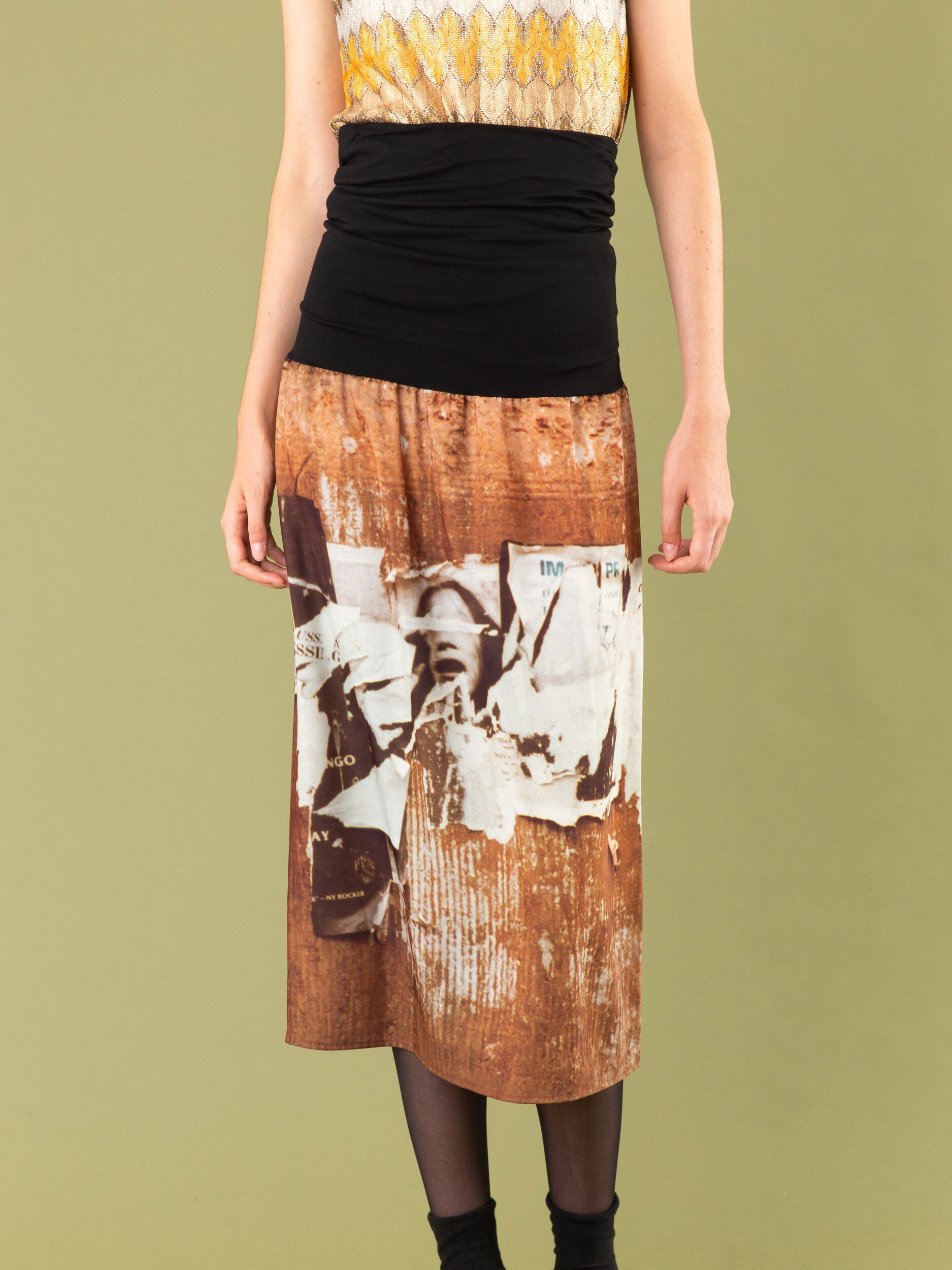 WOMEN'S AFFICHES DÉCHIRÉES PHOTO PRINT 2-WAY SKIRT DRESS | agnès b. HK