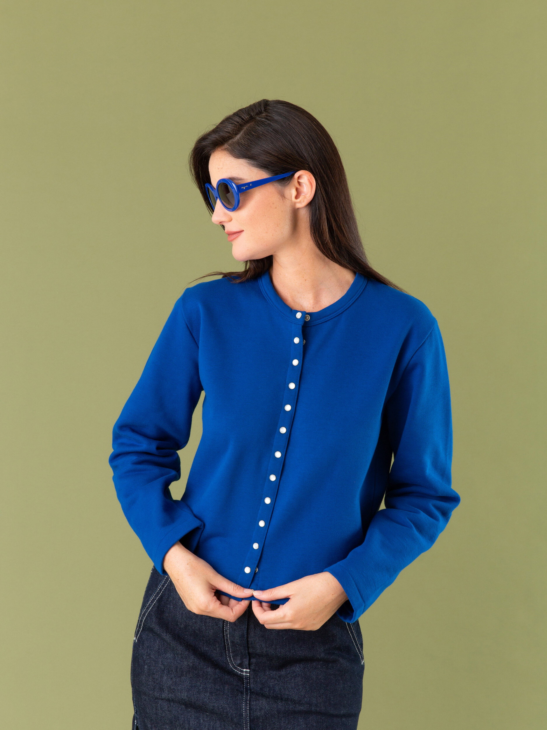 WOMEN S LE CLASSIQUE SNAP CARDIGAN agn s b. HK