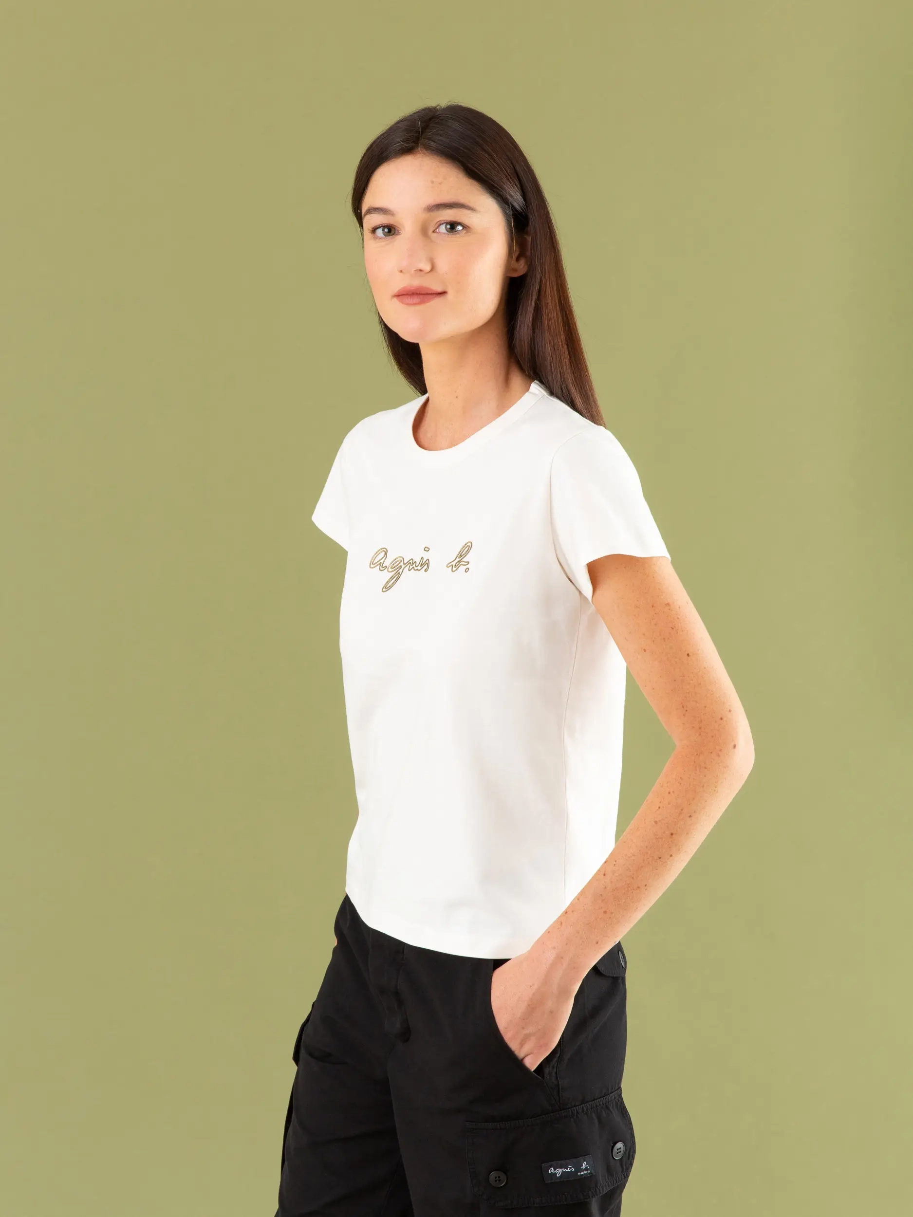 agnès B. White Short Sleeves Brando T-Shirt for Women