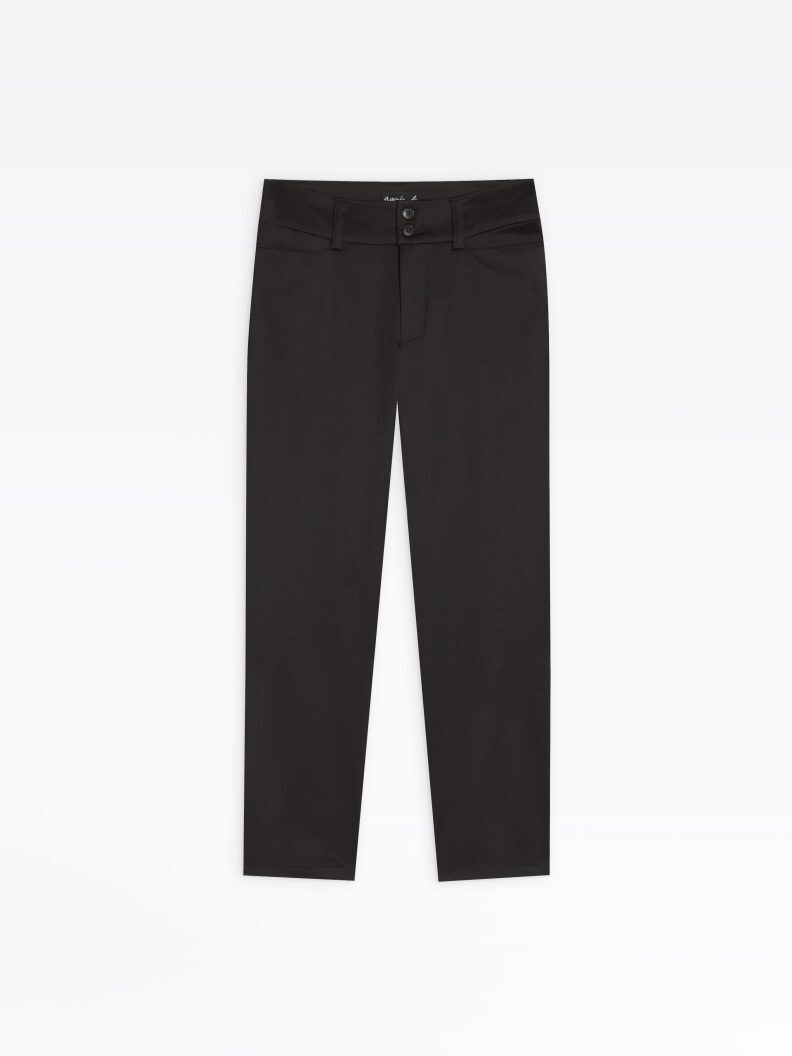 agnes b WOMEN'S BLACK NEO SLIM CAPRI TROUSERS