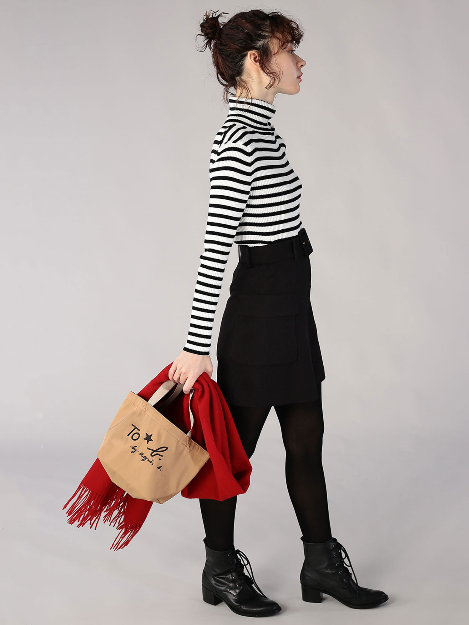 To b. WOMEN'S STRIPE TURTLENECK PULLOVER | agnès b. HK To b. WOMEN'S STRIPE TURTLENECK PULLOVER | agnès b. HK
