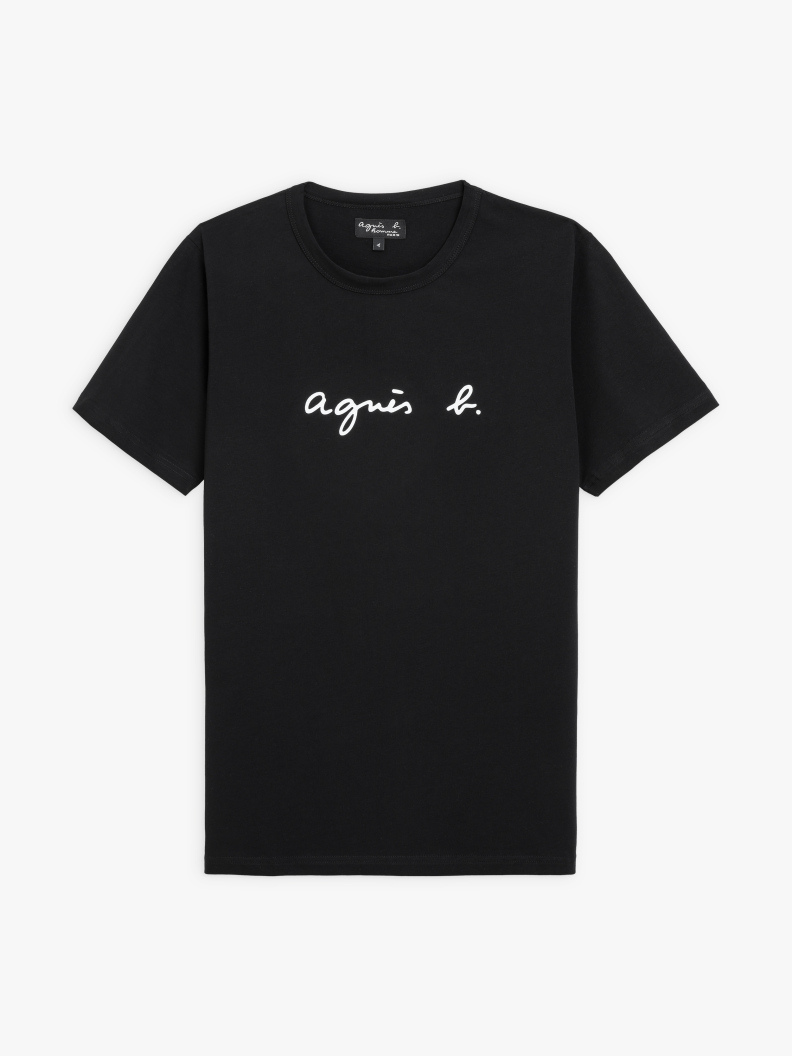 agnes b BLACK SHORT SLEEVES "agnès b." T-SHIRT