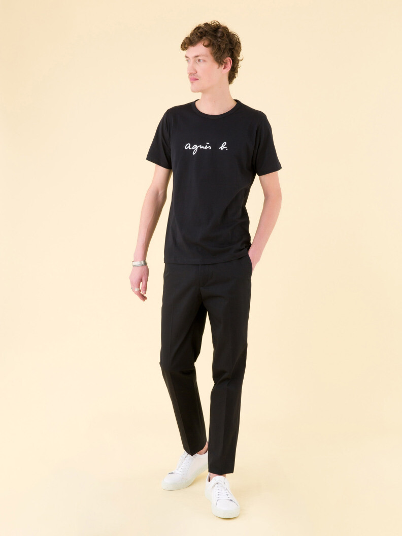 agnes b BLACK SHORT SLEEVES "agnès b." T-SHIRT