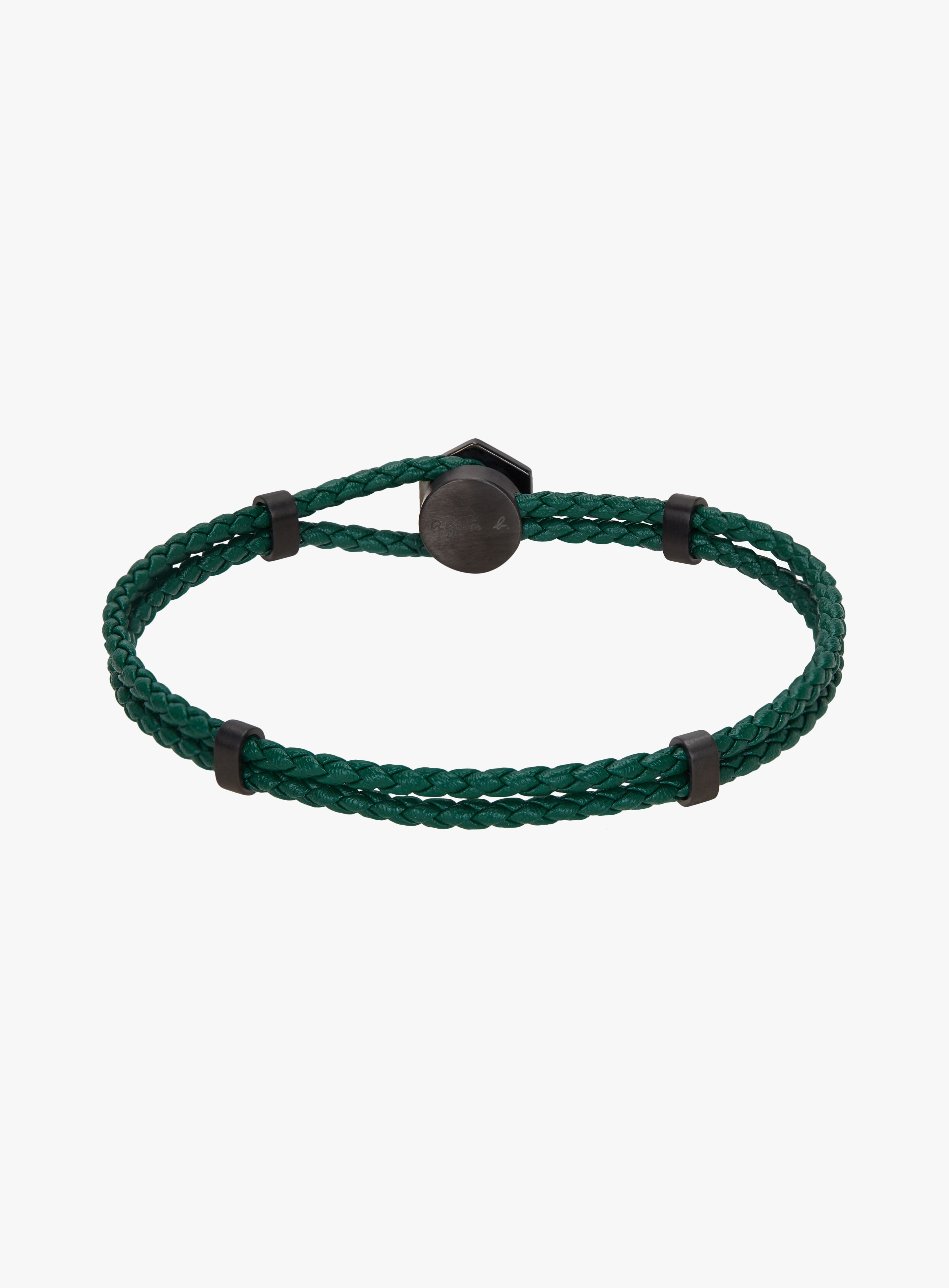 MEN'S B. LOGO DAY & NIGHT LEATHER BRACELET | agnès b. HK