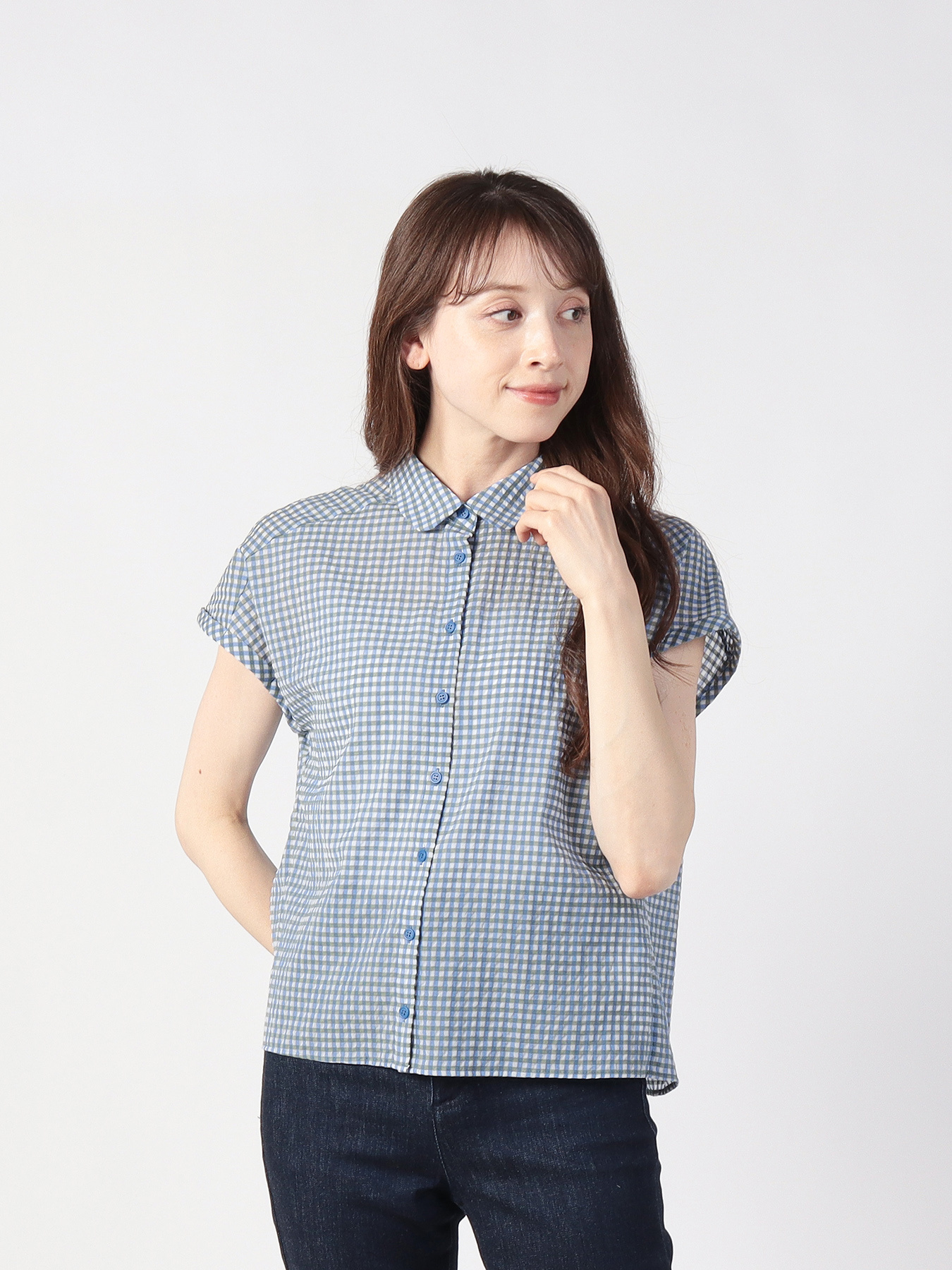 agnes b. - お値下げagnes b. gingham check blouse. To b. WOMEN'S GINGHAM CHECKED SHORT SLEEVES SHIRT | agnès b. HK