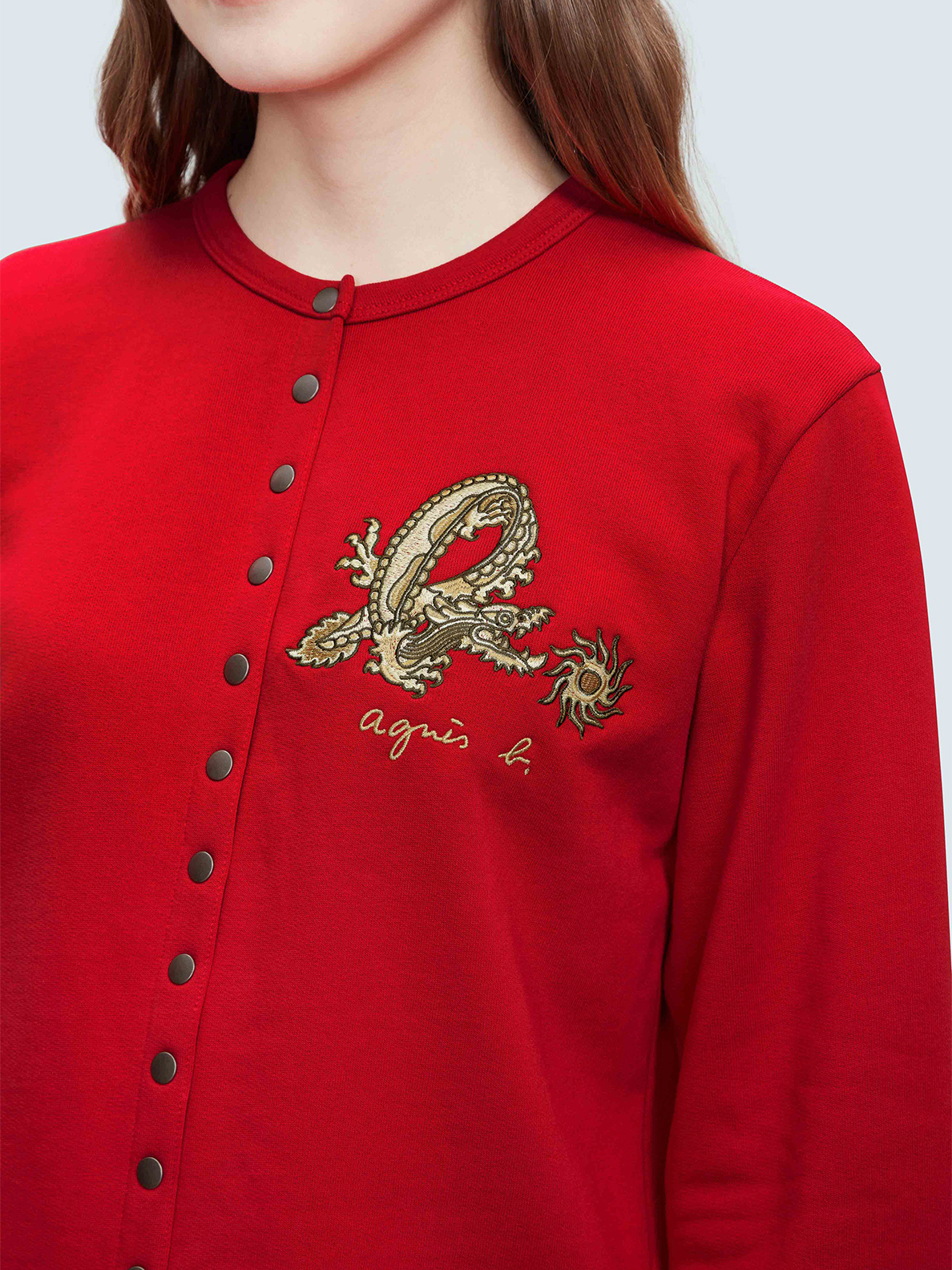 みみアニュアルEMBROIDERY CARDIGAN 赤 Red Atomic Flower Cardigan by YMC on Sale