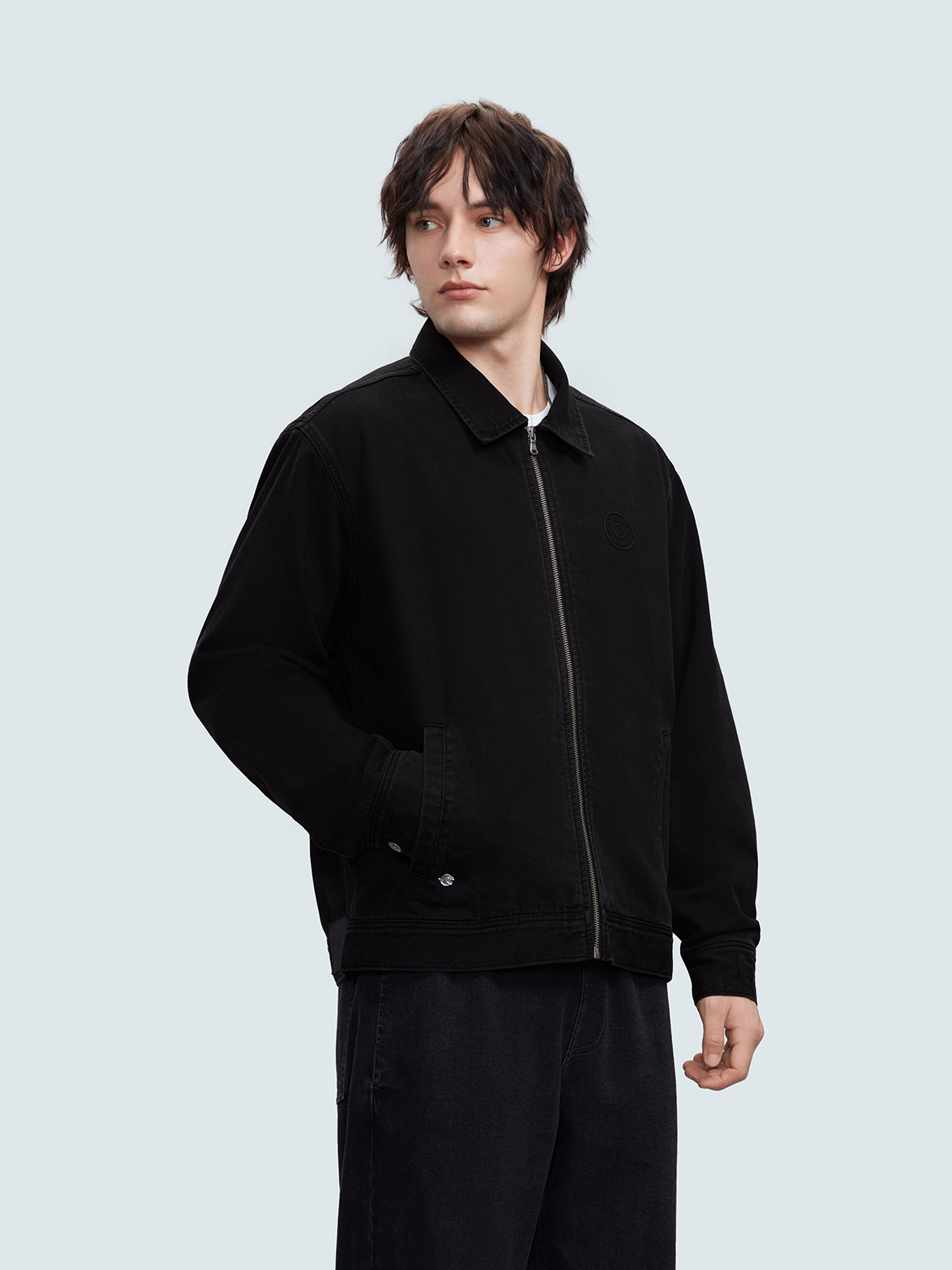agnès b. sports zip denim jacket black MEN'S SPORT b. ZIP-UP DENIM JACKET | SPORT b.