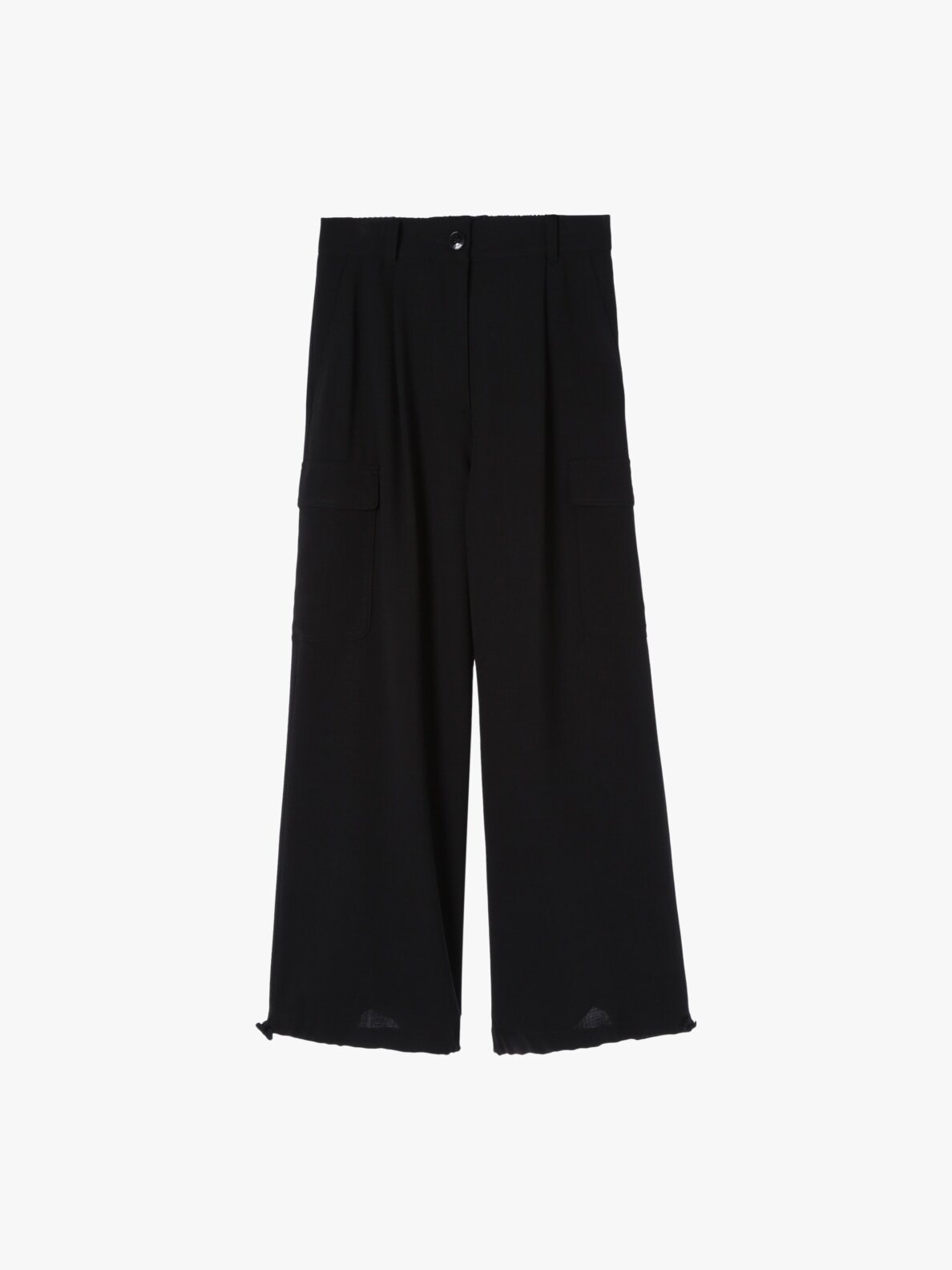 【フランス製】Agnes b Black Linen Wide Trousers Pants & Jeans | agnès b
