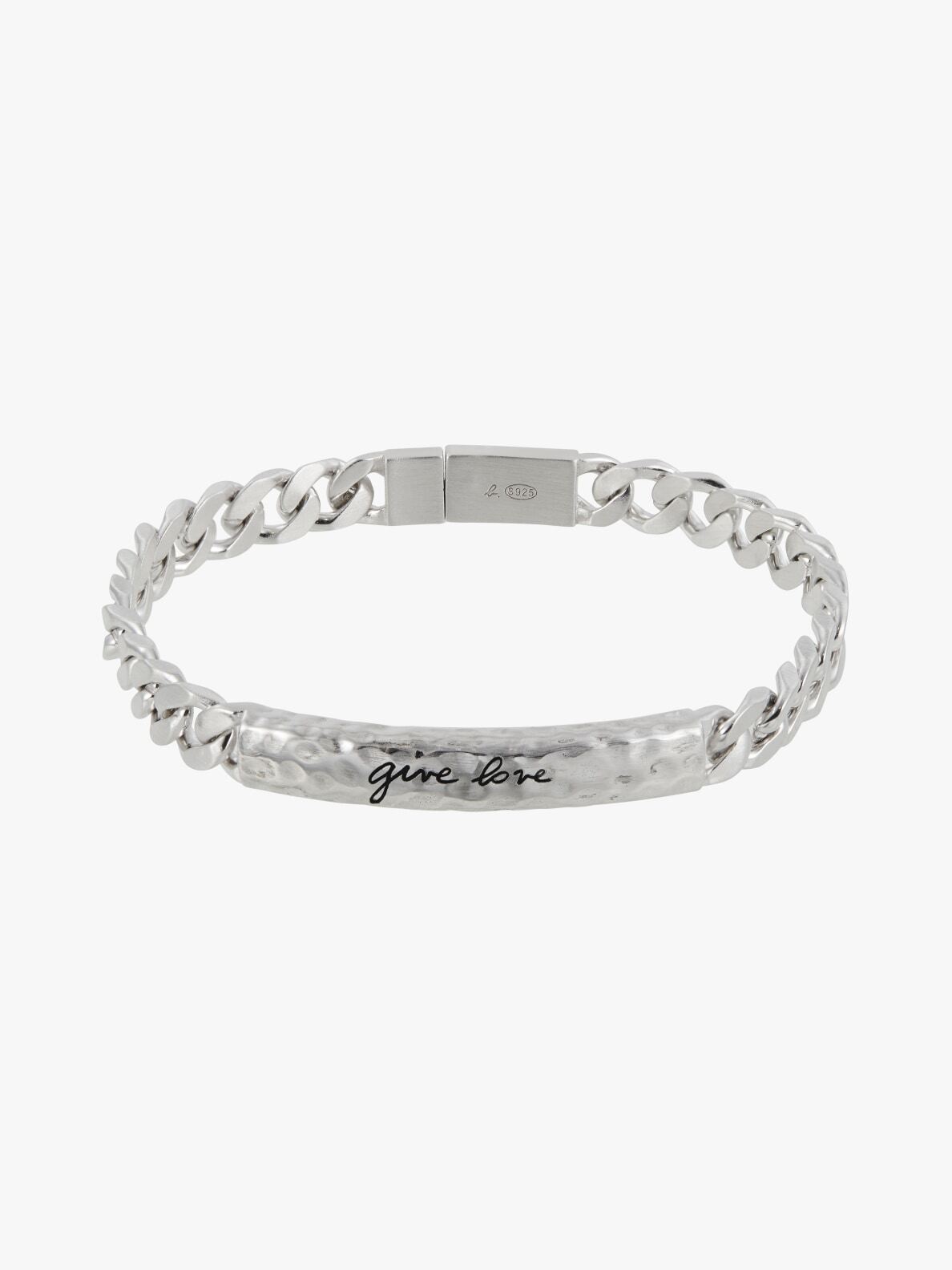 追跡有★agnes b. \"give love\" シルバー チェーンブレスレット MEN'S SILVER 