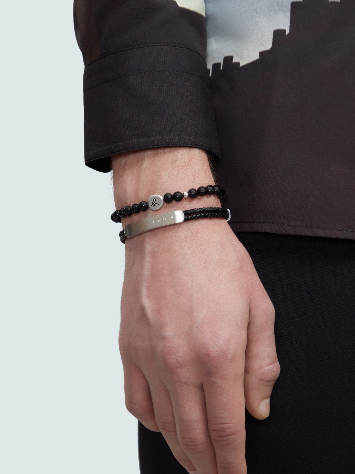 black leather bracelet