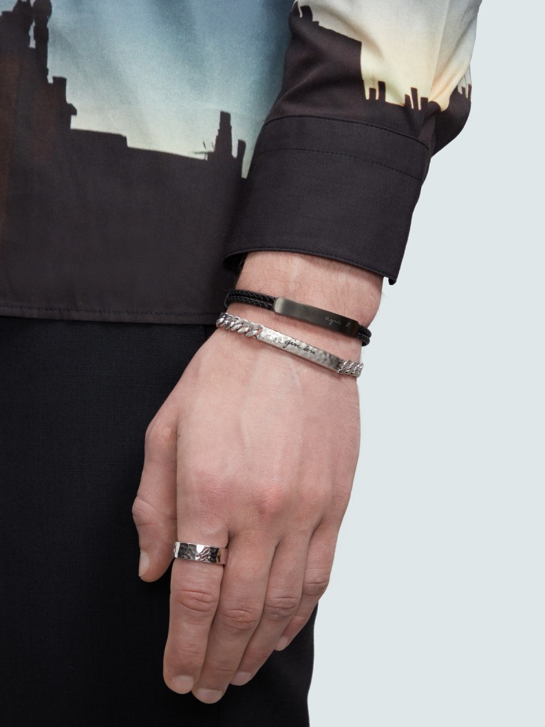 agnes b MEN'S agnès b. COUPLE LEATHER BRACELET