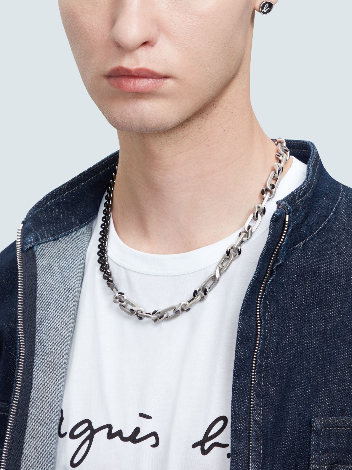 追跡有★agnes b. \"Chunky Chain\" カップル ペア ネックレス WOMEN'S agnès b. LOGO 