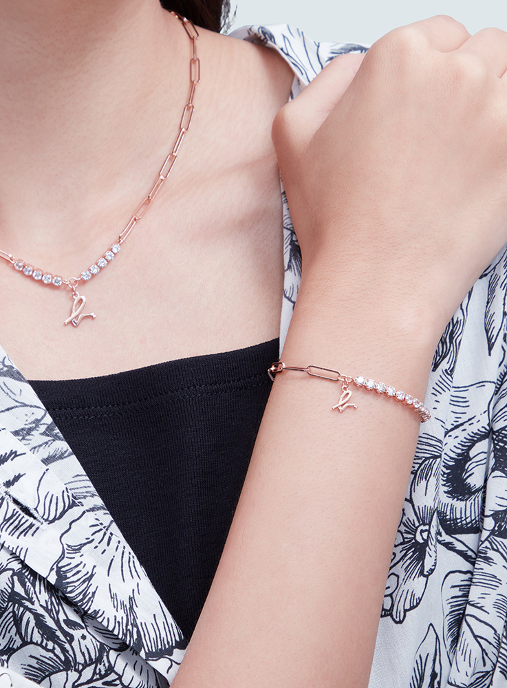 Women's sterling silver b. “Silver Lining” Logo bracelet
