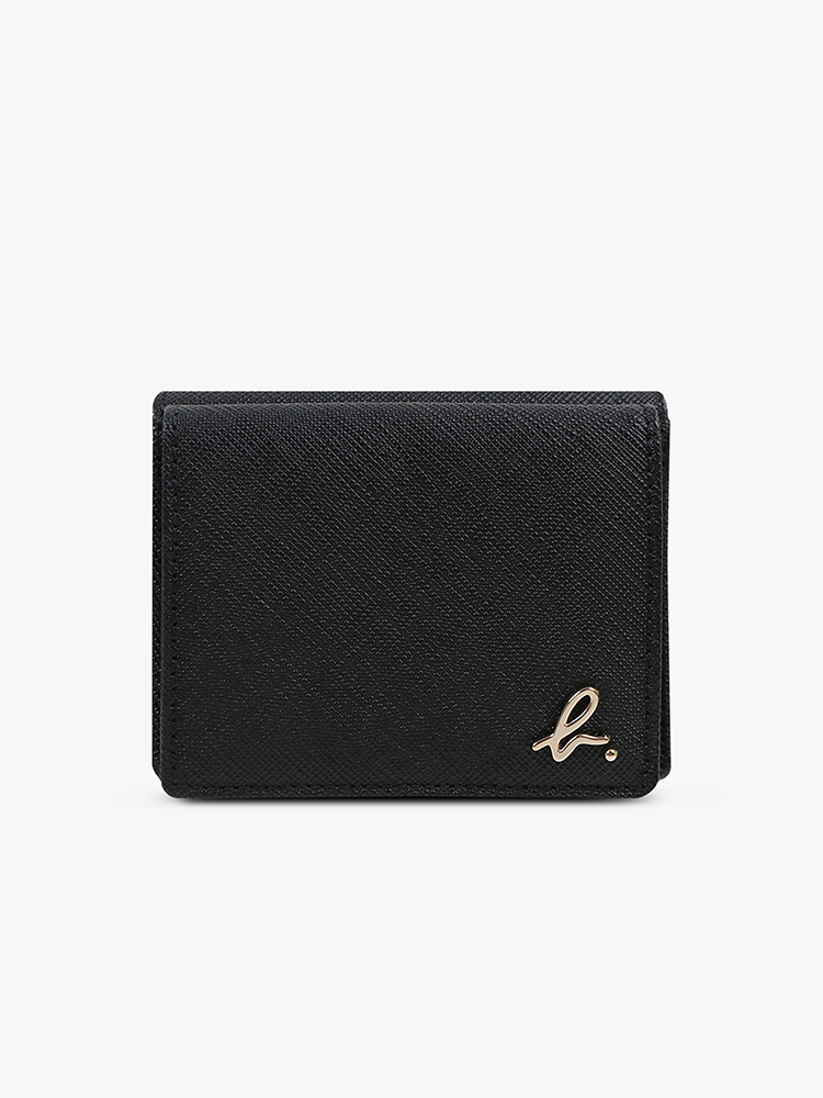 Women's Classic b Logo scratch resistant Leather Mini clip