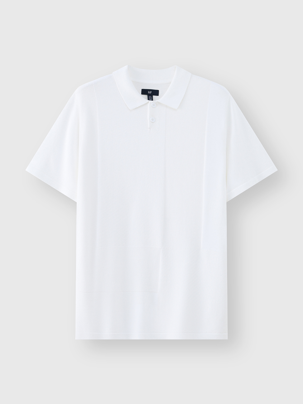 男裝|針織短袖POLO衫-白色