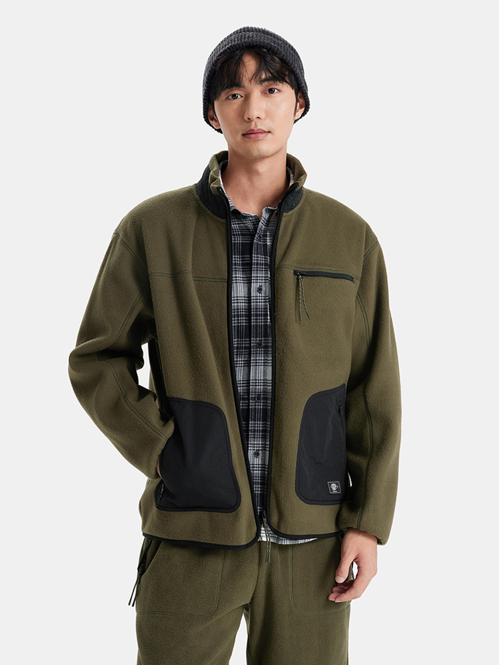 男裝|立領外套-軍綠色