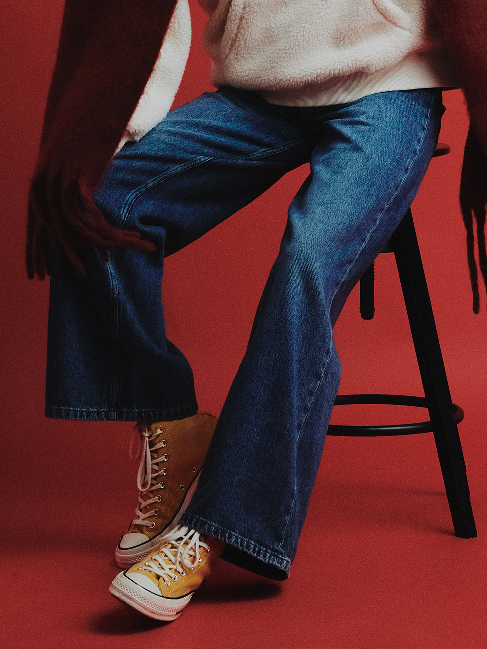 女裝|純棉寬鬆牛仔褲-深色水洗