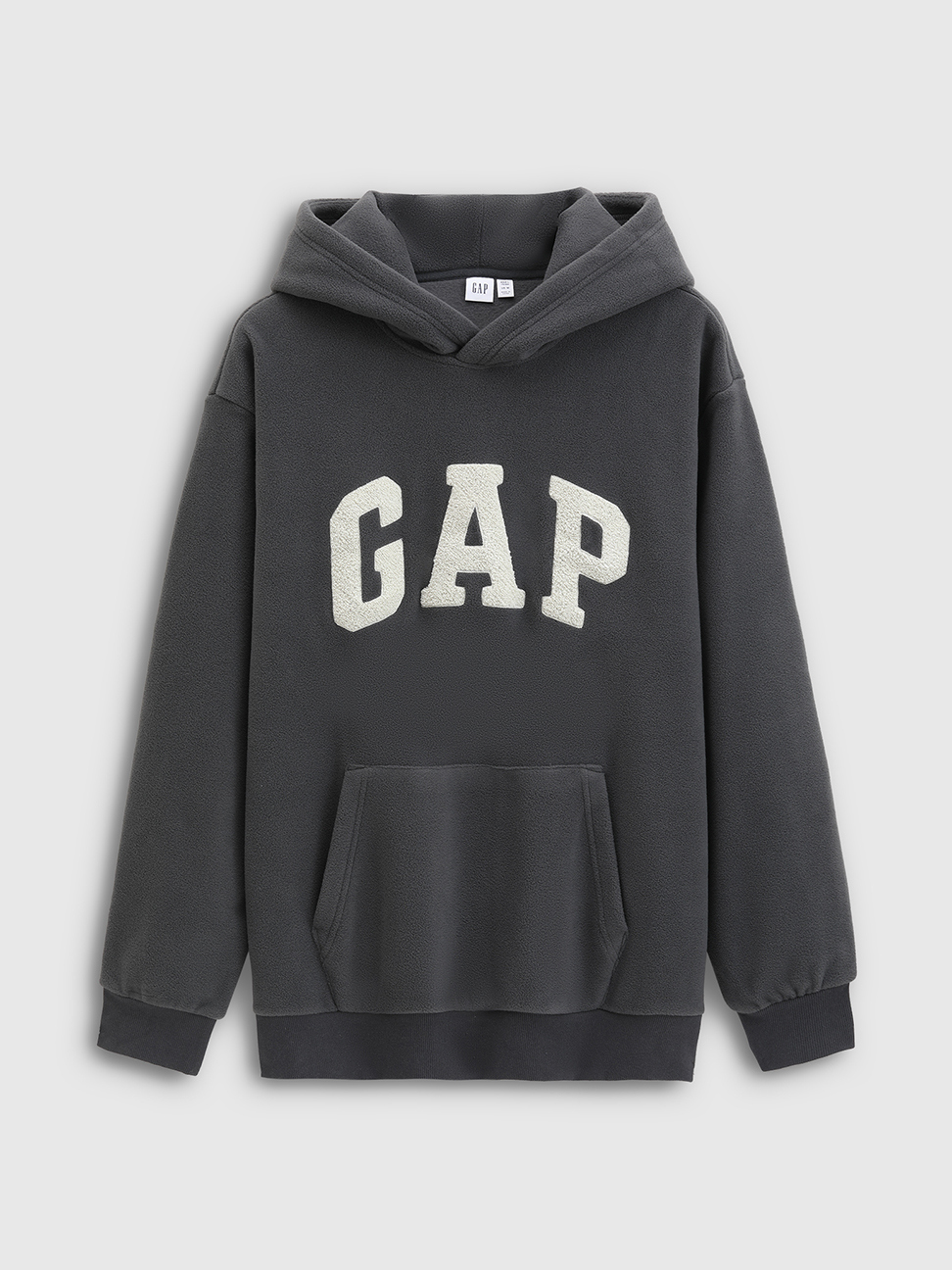 男女同款|Logo刺繡帽T-深灰色