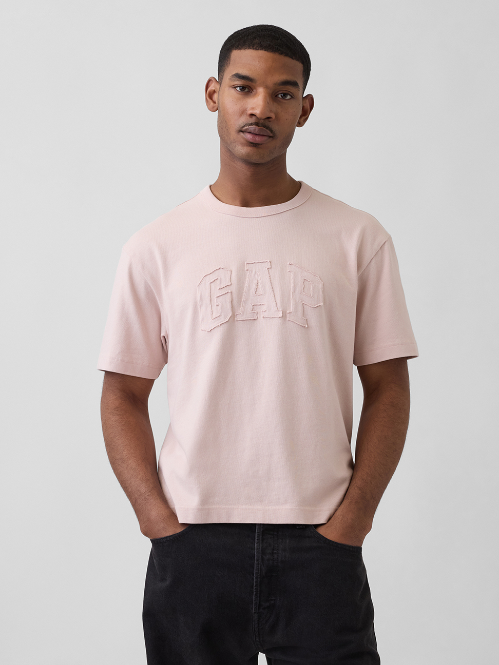 重磅寬鬆Gap Logo 短版T恤