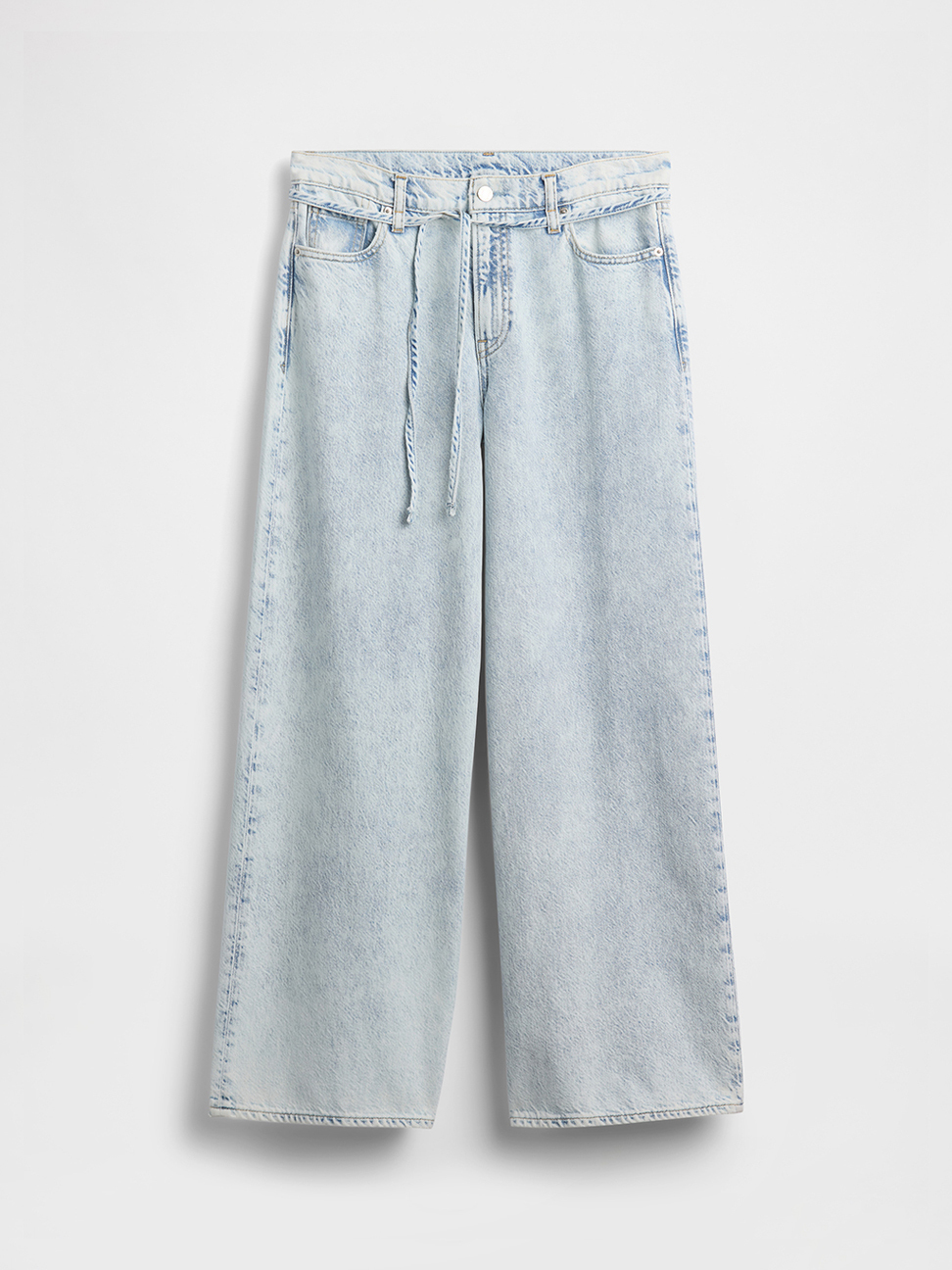 中腰UltraSoft寬大細腰帶牛仔褲