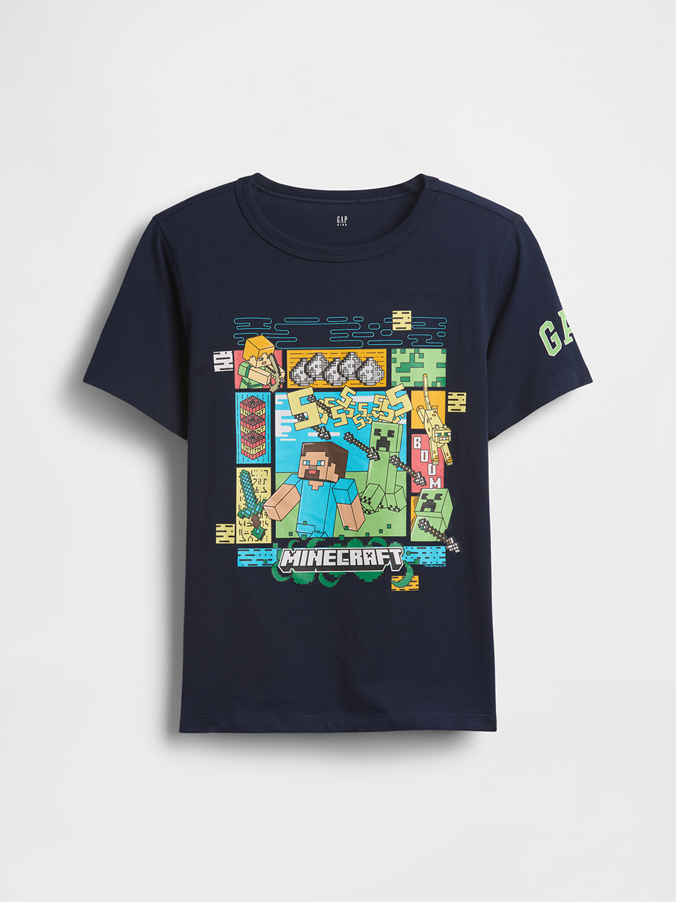 GapKids × Minecraft當個創世神 圖案T恤
