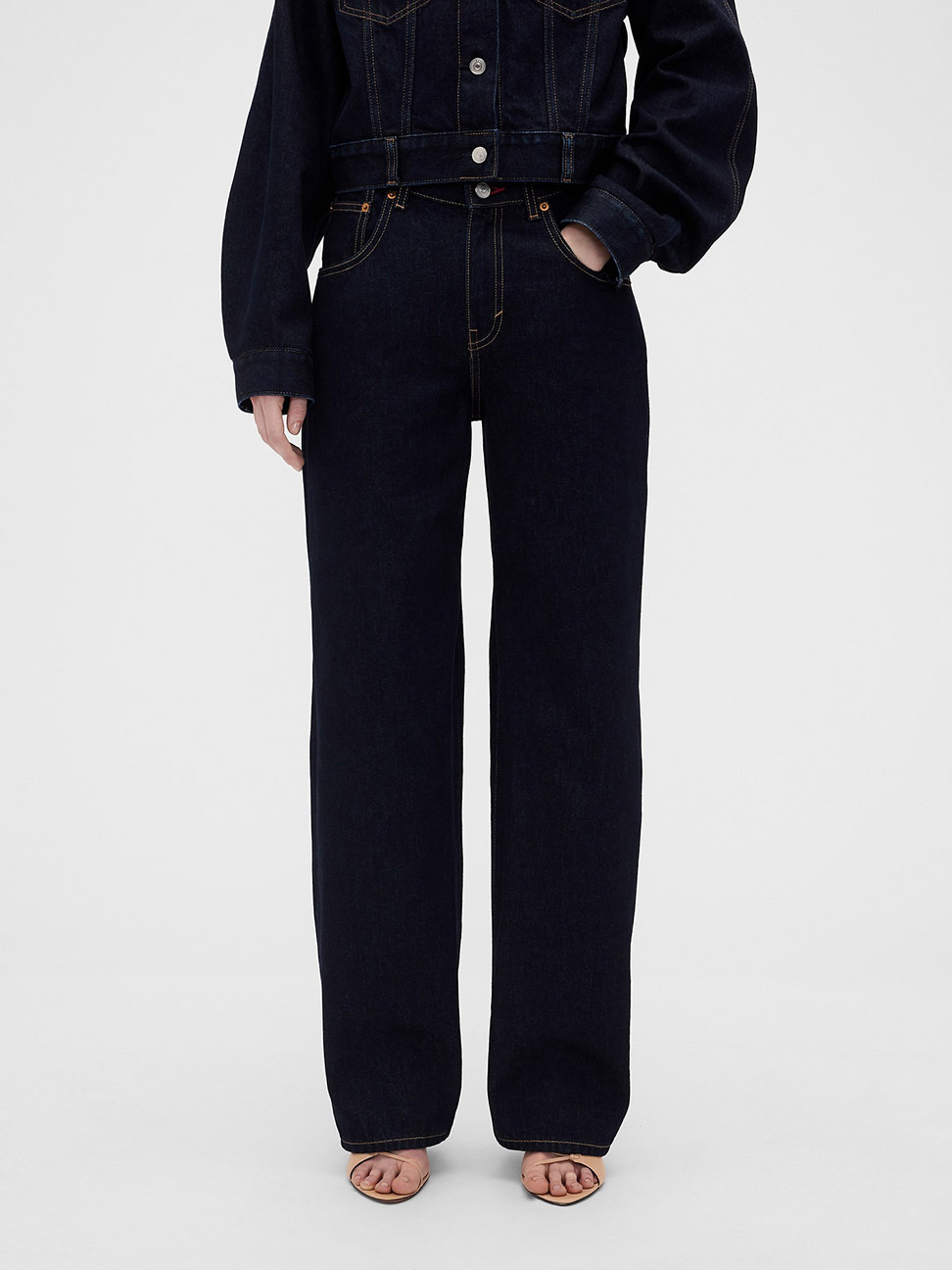 Gap × Victoria Beckham 高腰直筒牛仔褲