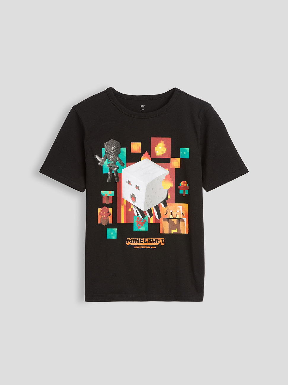 GapKids × Minecraft當個創世神圖案T恤