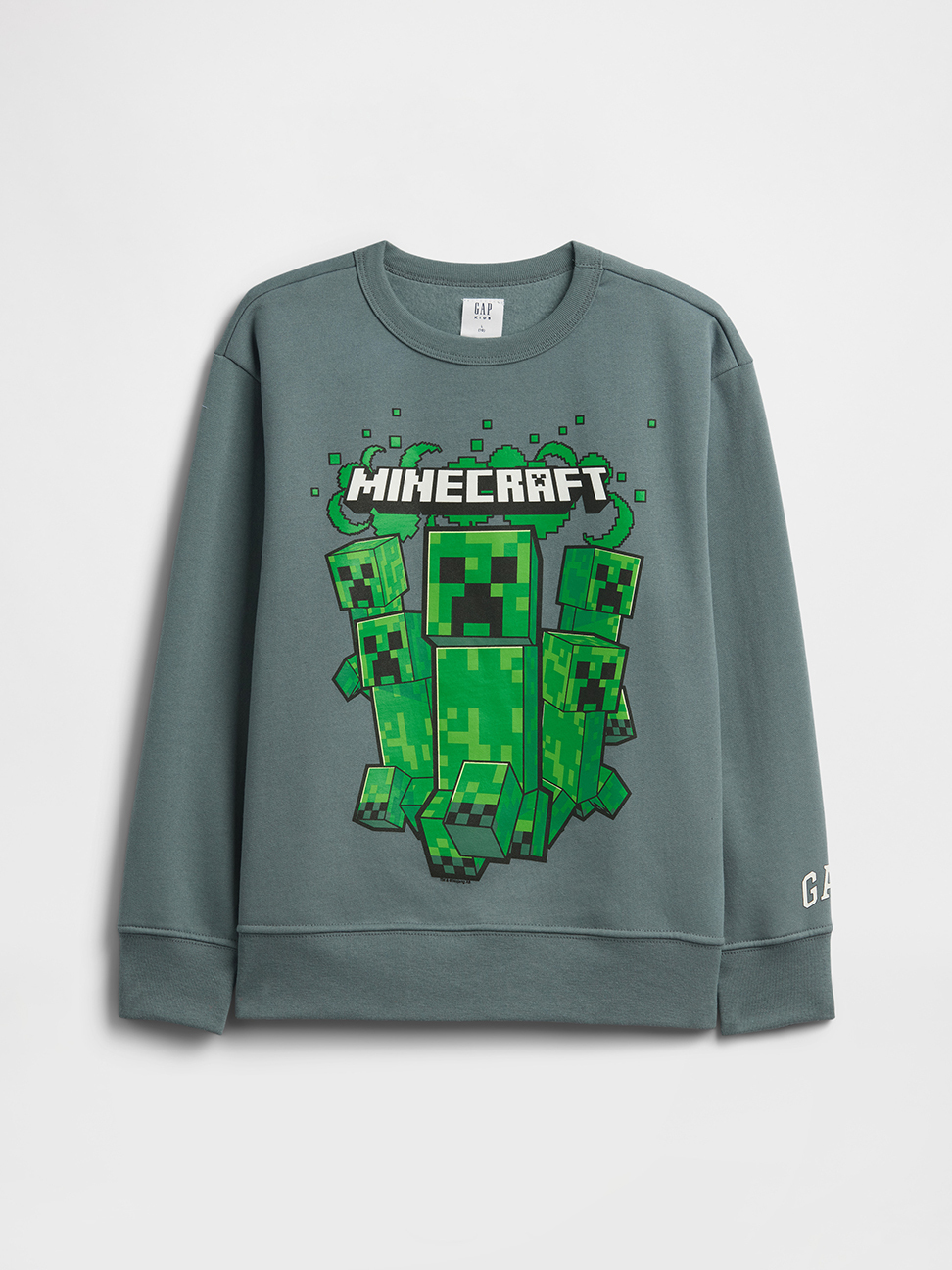 GapKids × Minecraft當個創世神寬鬆圓領大學T