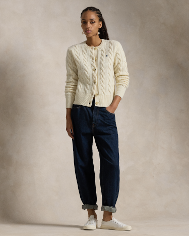 Cable-Knit Wool-Cashmere Cardigan in White | Ralph Lauren® HK Cable-Knit Wool-Cashmere Cardigan in White | Ralph Lauren® HK