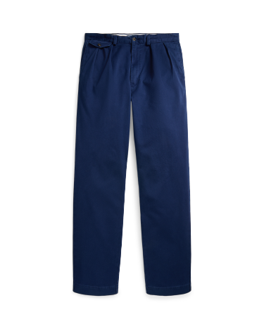 Whitman Relaxed Fit Pleated Chino Pant in Navy | Ralph