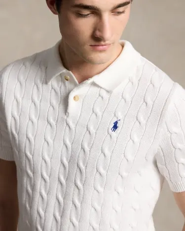 トップス H COTTON NYLON CORD POLO COLLAER KNIT Polo Ralph Lauren CABLE KNIT COTTON POLO COLLAR SWEATER