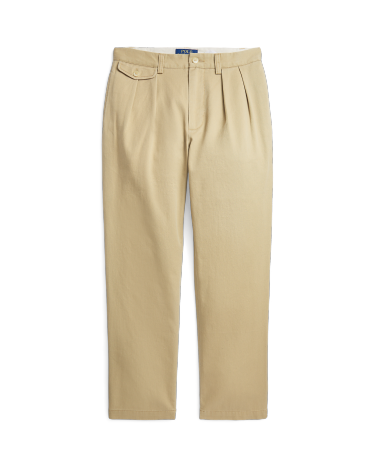 Whitman Relaxed Fit Pleated Chino Pant in Khaki | Ralph