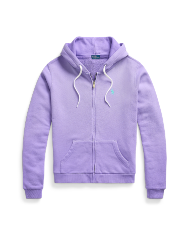 Cotton Fleece Full-Zip Hoodie in Purple | Ralph Lauren® HK Cotton Fleece Full-Zip Hoodie in Purple | Ralph Lauren® HK