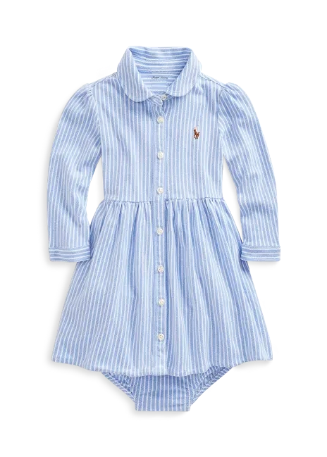 Ralph Lauren Striped Knit Oxford Dress & Bloomer