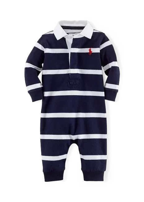 Ralph Lauren Striped Cotton Jersey Rugby Coverall