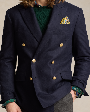 Polo Tailored Wool Flannel Blazer in Navy | Ralph Lauren® HK
