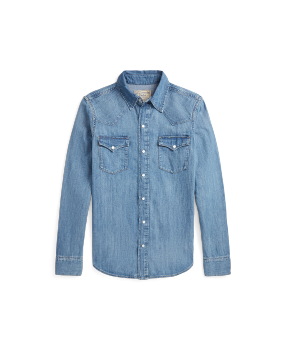Slim Fit Striped Cotton Shirt in White | Ralph Lauren® HK
